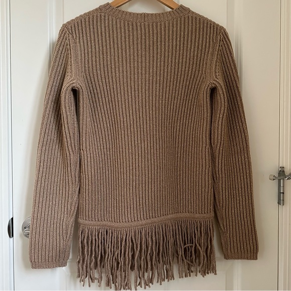 MaxMara label-cutWoman Anagni Fringed MetallicRibbed Wool-Blend Sweater Gold S,M - Picture 13 of 13